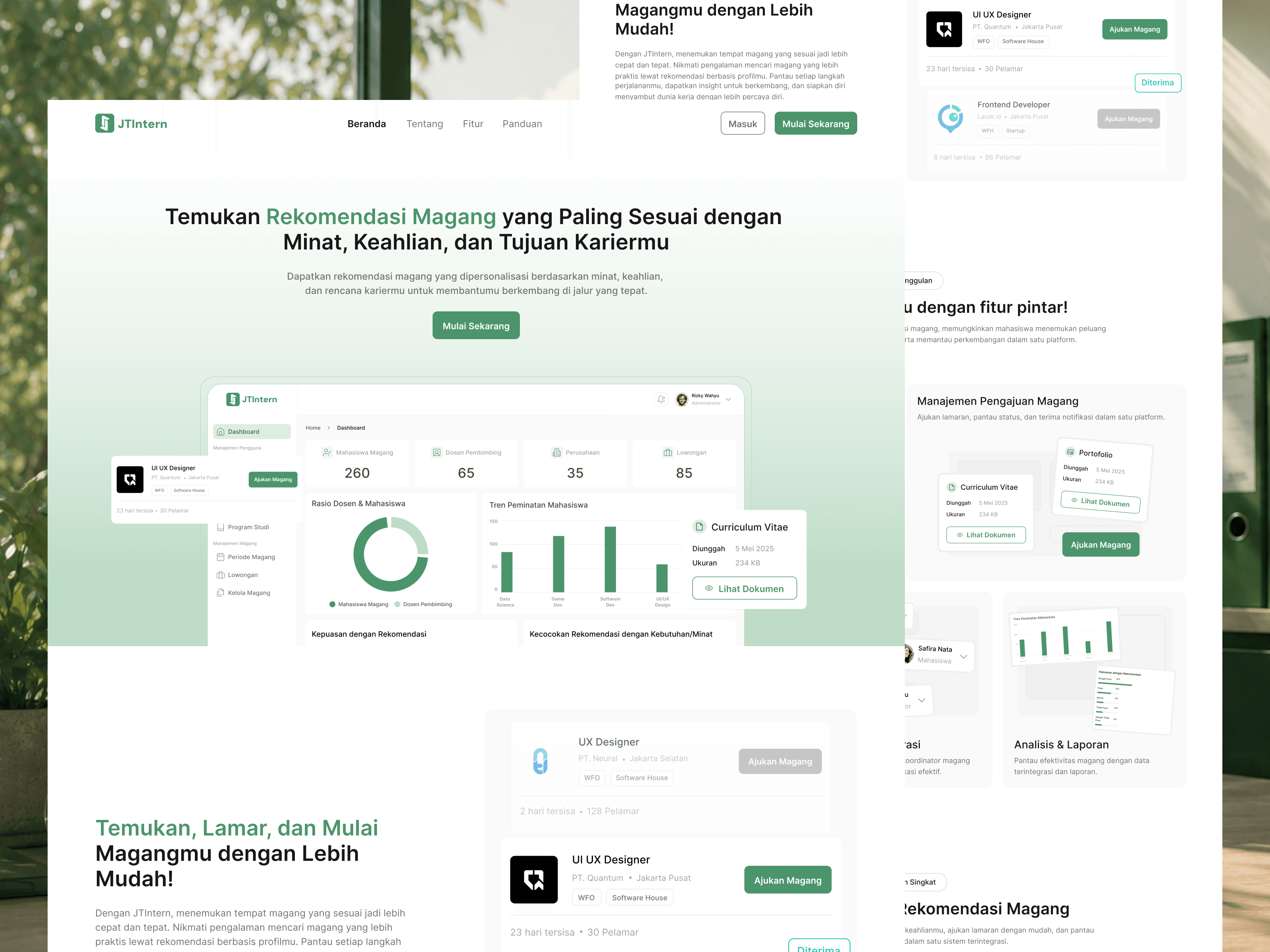 JTIntern Landing Page